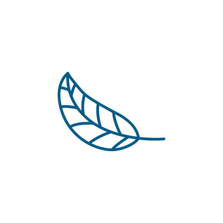 Leaf Line Blue Icon On White Background. Blue Flat Style Vector Illustration.のイラスト素材