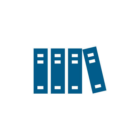 Library Blue Icon On White Background. Blue Flat Style Vector Illustration.のイラスト素材