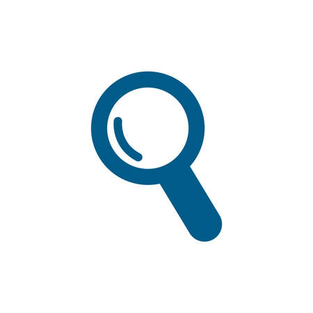 Magnifying Glass Blue Icon On White Background. Blue Flat Style Vector Illustration.のイラスト素材