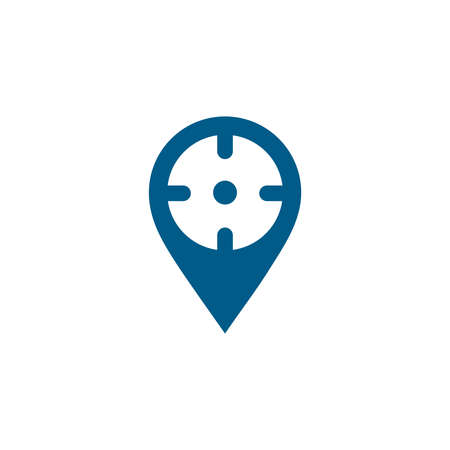 Locator Blue Icon On White Background. Blue Flat Style Vector Illustration.のイラスト素材