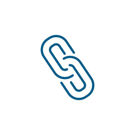 Link Line Blue Icon On White Background. Blue Flat Style Vector Illustration.のイラスト素材