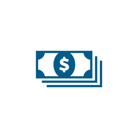 Money Blue Icon On White Background. Blue Flat Style Illustration.のイラスト素材