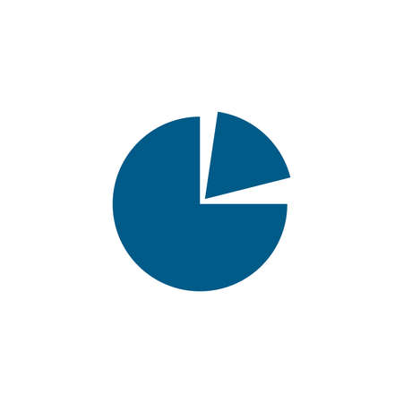 Pie Chart Blue Icon On White Background. Blue Flat Style Vector Illustration.のイラスト素材