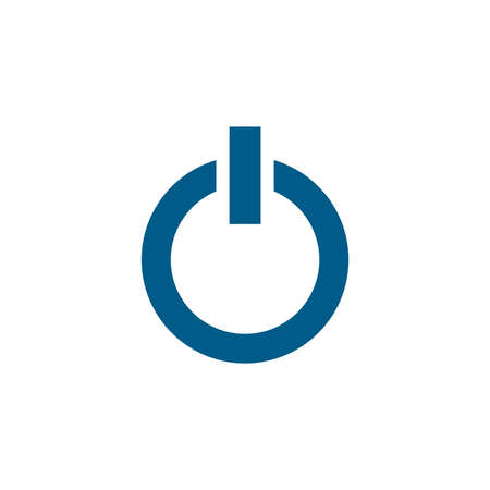 Power Blue Icon On White Background. Blue Flat Style Vector Illustration.のイラスト素材