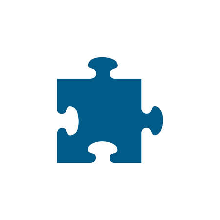 Puzzle Blue Icon On White Background. Blue Flat Style Vector Illustration.のイラスト素材