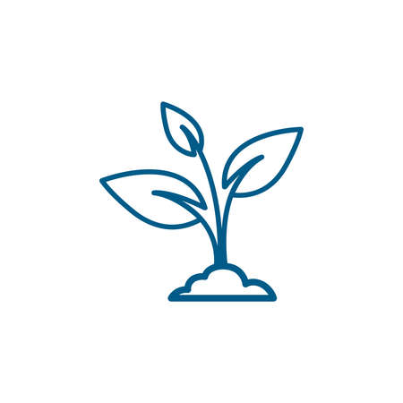 Plant Line Blue Icon On White Background. Blue Flat Style Vector Illustration.のイラスト素材