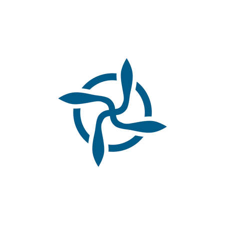 Propeller Blue Icon On White Background. Blue Flat Style Vector Illustration.のイラスト素材