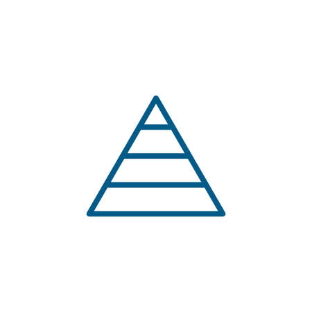 Pyramid Line Blue Icon On White Background. Blue Flat Style Vector Illustration.のイラスト素材