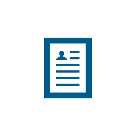 Resume Blue Icon On White Background. Blue Flat Style Vector Illustration.のイラスト素材