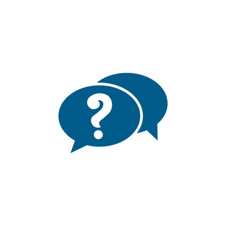 Question Blue Icon On White Background. Blue Flat Style Vector Illustration.のイラスト素材