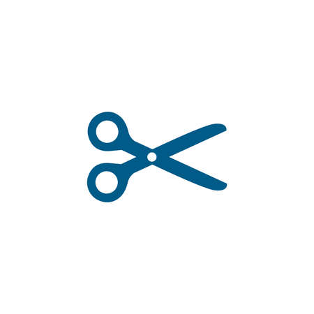 Scissor Blue Icon On White Background. Blue Flat Style Vector Illustration.のイラスト素材