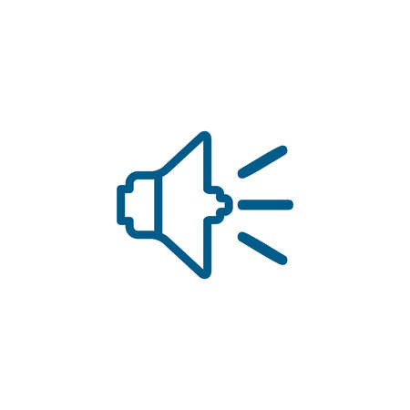 Sound Line Blue Icon On White Background. Blue Flat Style Vector Illustration.のイラスト素材