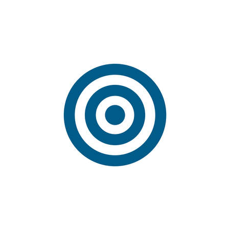 Target Blue Icon On White Background. Blue Flat Style Vector Illustration.のイラスト素材