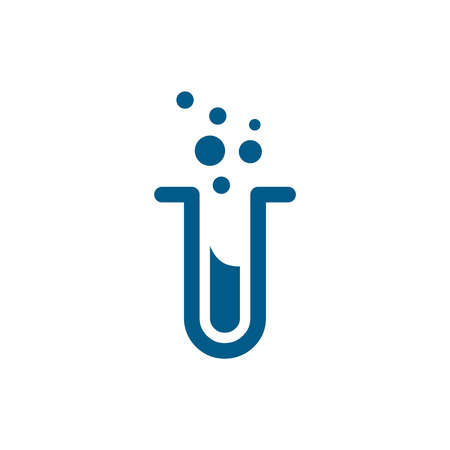 Test Tube Blue Icon On White Background. Blue Flat Style Vector Illustration.のイラスト素材