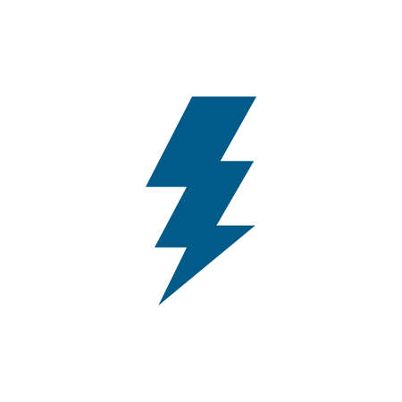 Thunderbolt Blue Icon On White Background. Blue Flat Style Vector Illustration.のイラスト素材