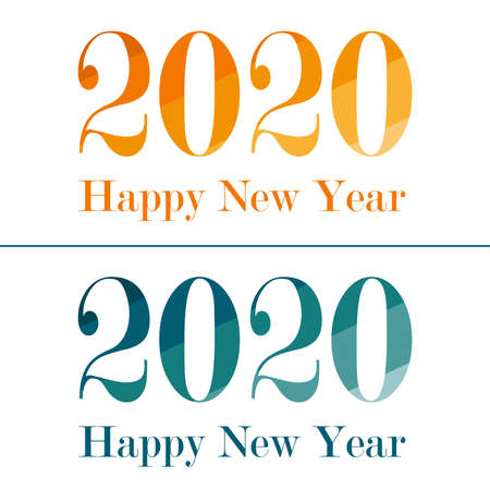 Happy New Year 2020 Design Template. Modern Design for Calendar, Invitations, Greeting Cards, Holidays Flyers or Prints.のイラスト素材