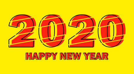 Happy New Year 2020 Design Template. Modern Design for Calendar, Invitations, Greeting Cards,...