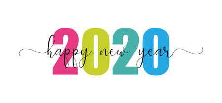 Happy New Year 2020 Design Template. Modern Design for Calendar, Invitations, Greeting Cards,...