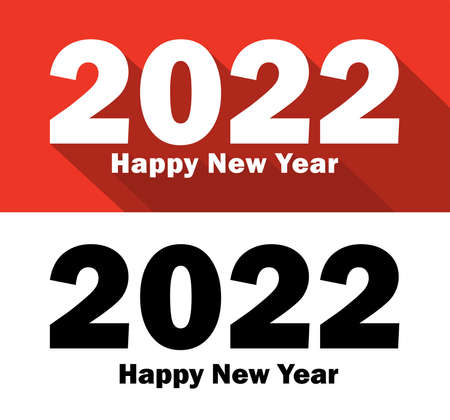 Happy New Year 2022 Design Template. Modern Design for Calendar, Invitations, Greeting Cards, Holidays Flyers or Prints.のイラスト素材