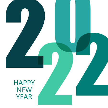 Happy New Year 2022 Design Template. Modern Design for Calendar, Invitations, Greeting Cards, Holidays Flyers or Prints.のイラスト素材