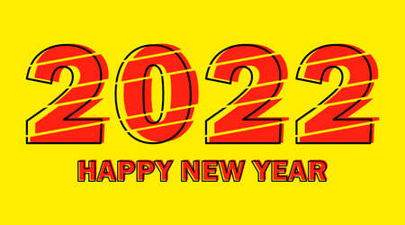 Happy New Year 2022 Design Template. Modern Design for Calendar, Invitations, Greeting Cards, Holidays Flyers or Prints.のイラスト素材