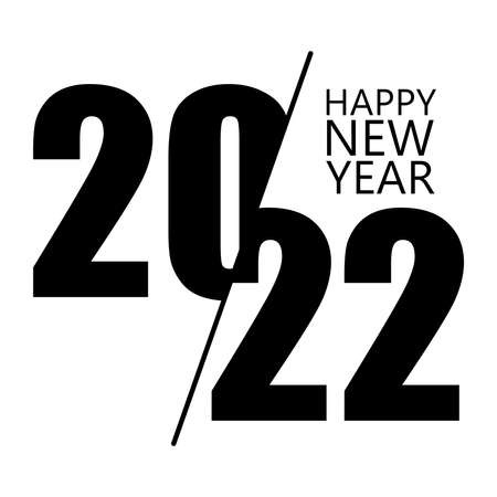 Happy New Year 2022 Design Template. Modern Design for Calendar, Invitations, Greeting Cards, Holidays Flyers or Prints.のイラスト素材