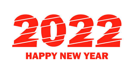 Happy New Year 2022 Design Template. Modern Design for Calendar, Invitations, Greeting Cards, Holidays Flyers or Prints.のイラスト素材