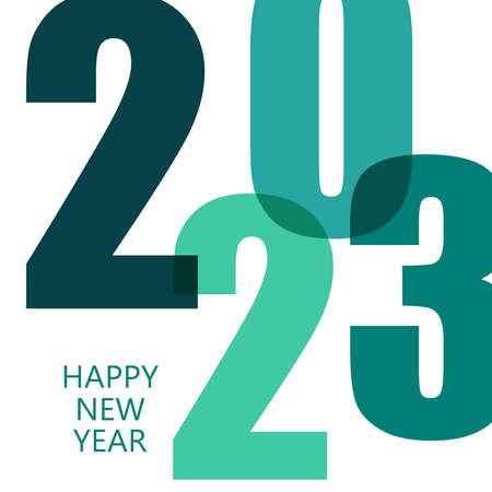 Happy New Year 2023 Design Template. Modern Design for Calendar, Invitations, Greeting Cards, Holidays Flyers or Prints.のイラスト素材