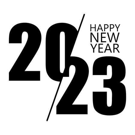 Happy New Year 2023 Design Template. Modern Design for Calendar, Invitations, Greeting Cards, Holidays Flyers or Prints.のイラスト素材