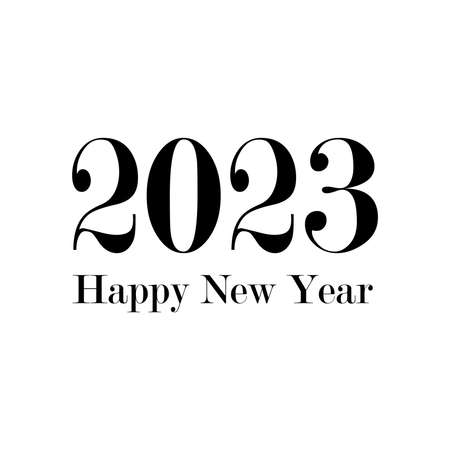 Happy New Year 2023 Design Template. Modern Design for Calendar, Invitations, Greeting Cards, Holidays Flyers or Prints.のイラスト素材