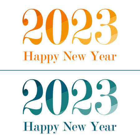 Happy New Year 2023 Design Template. Modern Design for Calendar, Invitations, Greeting Cards, Holidays Flyers or Prints.のイラスト素材