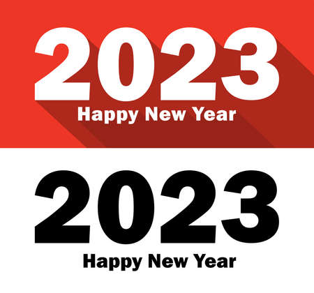 Happy New Year 2023 Design Template. Modern Design for Calendar, Invitations, Greeting Cards, Holidays Flyers or Prints.のイラスト素材