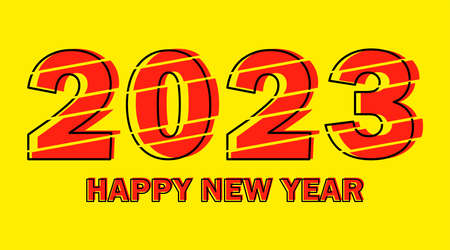 Happy New Year 2023 Design Template. Modern Design for Calendar, Invitations, Greeting Cards, Holidays Flyers or Prints.のイラスト素材