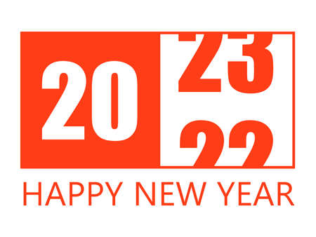 Happy New Year 2023 Design Template. Modern Design for Calendar, Invitations, Greeting Cards, Holidays Flyers or Prints.のイラスト素材