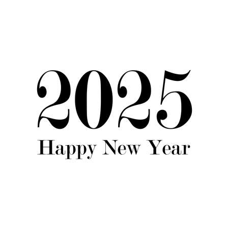 Happy New Year 2025 Design Template. Modern Design for Calendar, Invitations, Greeting Cards, Holidays Flyers or Prints.のイラスト素材