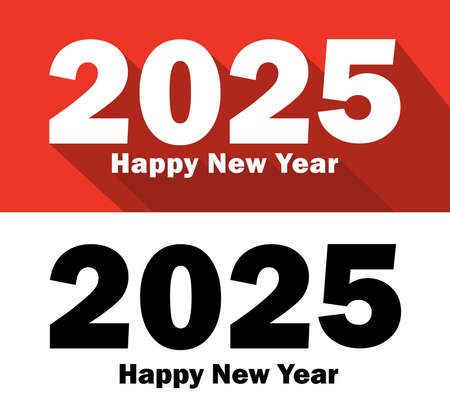 Happy New Year 2025 Design Template. Modern Design for Calendar, Invitations, Greeting Cards, Holidays Flyers or Prints.のイラスト素材