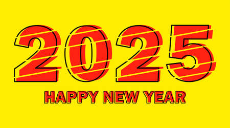 Happy New Year 2025 Design Template. Modern Design for Calendar, Invitations, Greeting Cards, Holidays Flyers or Prints.のイラスト素材