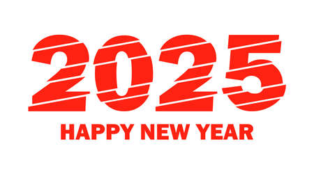 Happy New Year 2025 Design Template. Modern Design for Calendar, Invitations, Greeting Cards, Holidays Flyers or Prints.のイラスト素材