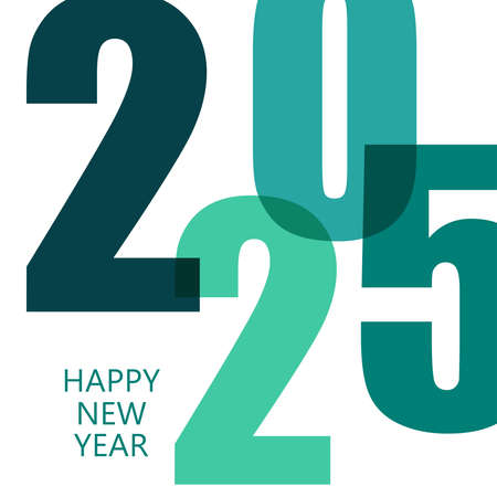 Happy New Year 2025 Design Template. Modern Design for Calendar, Invitations, Greeting Cards, Holidays Flyers or Prints.のイラスト素材