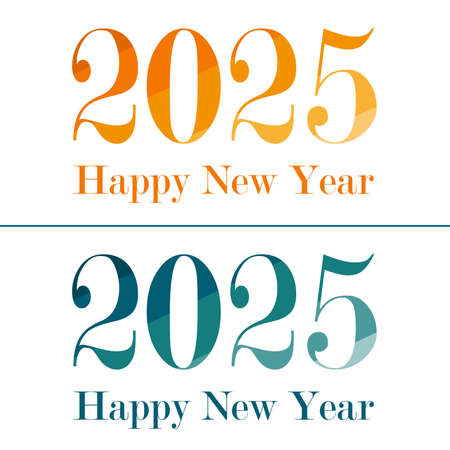 Happy New Year 2025 Design Template. Modern Design for Calendar, Invitations, Greeting Cards, Holidays Flyers or Prints.のイラスト素材