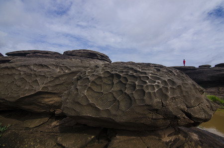 The Amazing of Rock,Natural of Rock Canyon in Khong River Three Thousand Hole,Ubonratchathanee Province,North East of Thailand 2017の写真素材