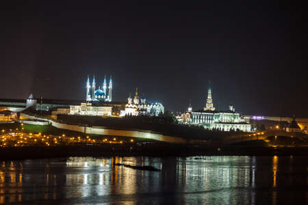 Kazan Kremlin at nightの写真素材