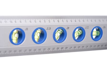 isolated aluminum ruler with levelsの写真素材
