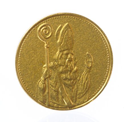 Isolated shot of a sinterklaas coin の写真素材
