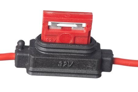 Isolated shot of fuse holder with fuse and capの写真素材