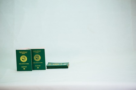 International Passport with local currency notesの写真素材