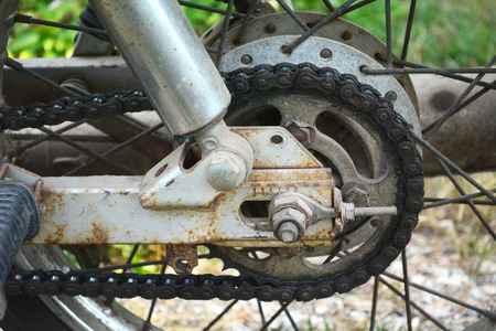 Old Chain motorcycleの写真素材