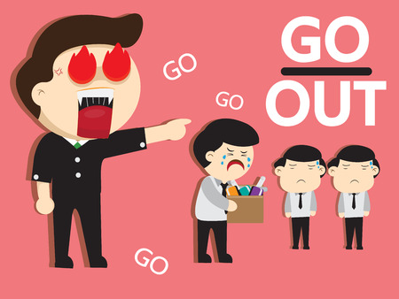 Boss fired from his jobのイラスト素材
