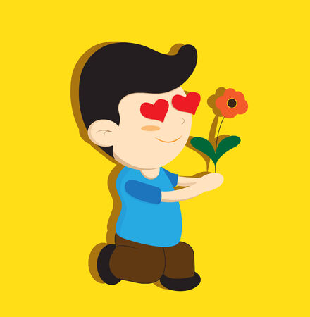 Boy in loveのイラスト素材