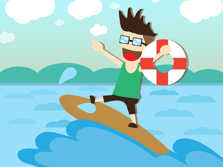 surfing boy.のイラスト素材